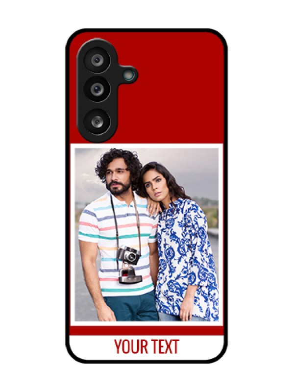 Custom Samsung Galaxy M56 5G Custom Metal Phone Case - Red Color Design