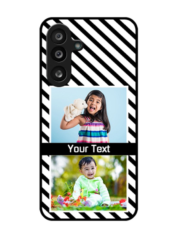 Custom Samsung Galaxy M56 5G Custom Metal Phone Case - Black And White Stripes Design