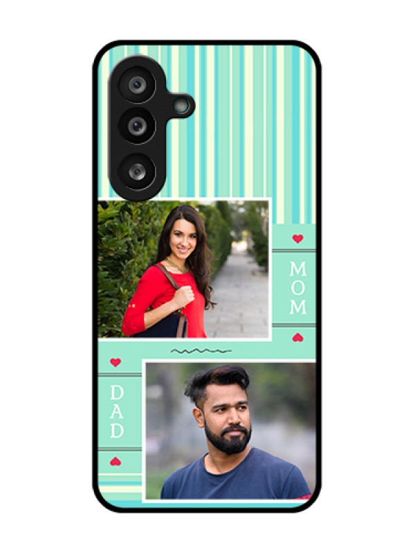 Custom Samsung Galaxy M56 5G Custom Metal Phone Case - Mom & Dad Pic Design