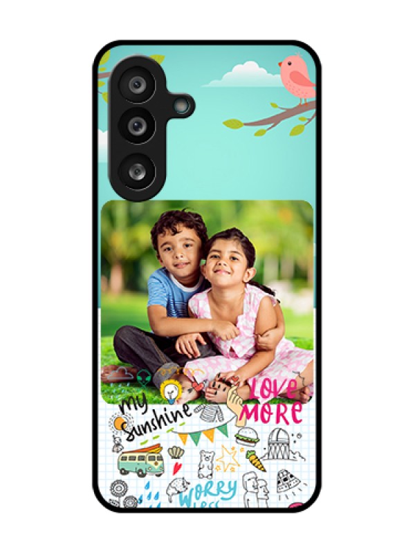 Custom Samsung Galaxy M56 5G Custom Metal Phone Case - Doodle Love Design