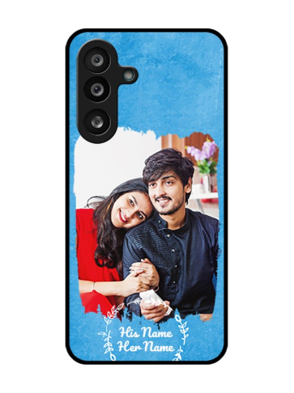 Custom Samsung Galaxy M56 5G Custom Metal Phone Case - Blue Color Vintage Design