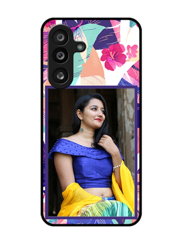 Custom Samsung Galaxy M56 5G Custom Metal Phone Case - Abstract Floral Design