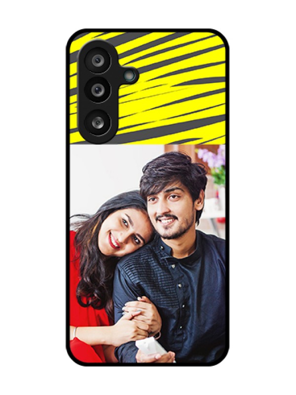 Custom Samsung Galaxy M56 5G Custom Metal Phone Case - Yellow Abstract Design