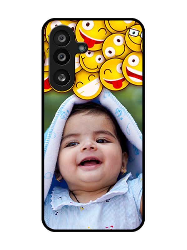 Custom Samsung Galaxy M56 5G Custom Metal Phone Case - With Smiley Emoji Design