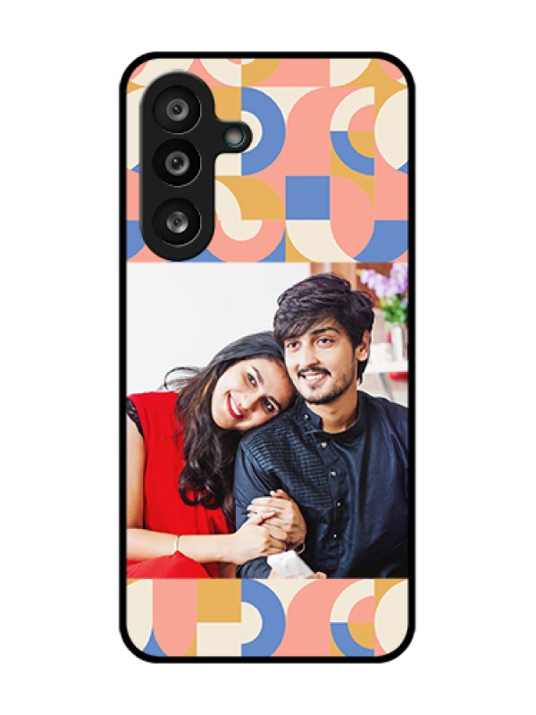 Custom Samsung Galaxy M56 5G Custom Metal Phone Case - Semi - Circle Maze Pattern Design