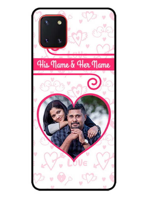 Custom Galaxy Note 10 Lite Custom Metal Phone CaseHeart Shape Love Design