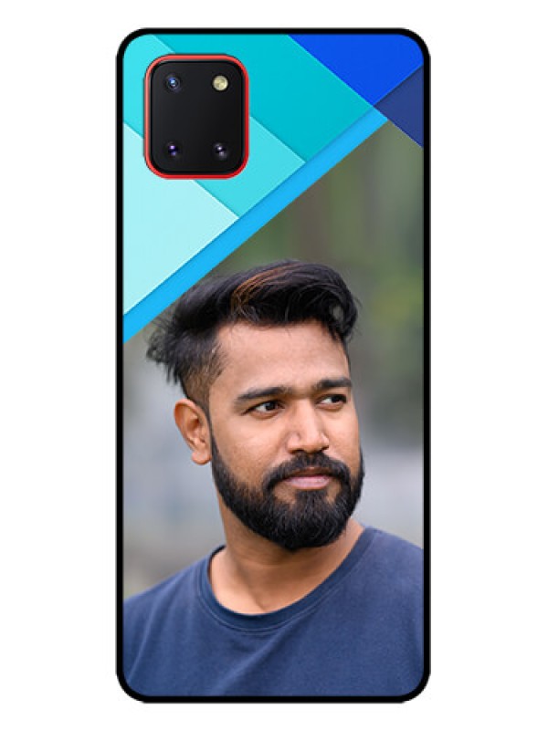 Custom Galaxy Note 10 Lite Custom Metal Phone CaseBlue Pattern Design