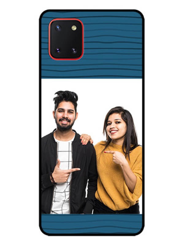 Custom Galaxy Note 10 Lite Custom Metal Phone CaseBlue Pattern Cover Design