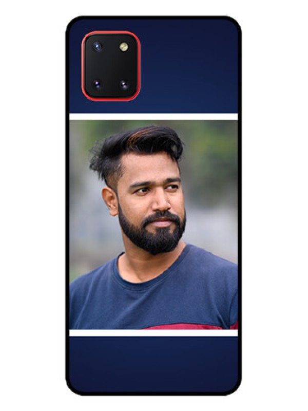 Custom Galaxy Note 10 Lite Custom Metal Phone CaseSimple Royal Blue Design