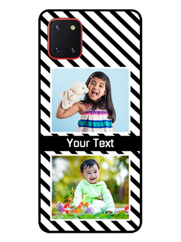 Custom Galaxy Note 10 Lite Custom Metal Phone CaseBlack And White Stripes Design