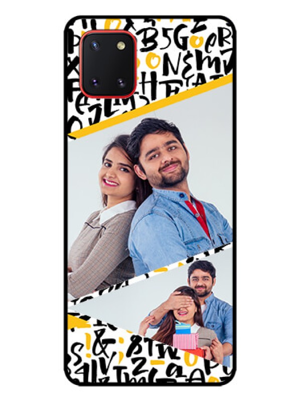 Custom Galaxy Note 10 Lite Custom Metal Phone CaseLetters Pattern Design