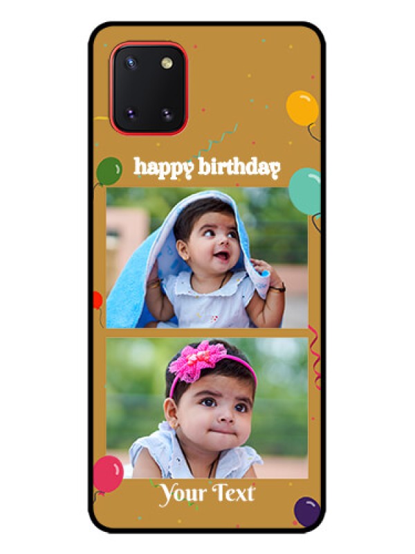 Custom Galaxy Note 10 Lite Custom Metal Phone CaseImage Holder With Birthday Celebrations Design
