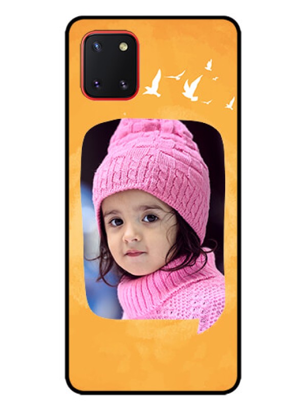 Custom Galaxy Note 10 Lite Custom Metal Phone CaseWater Color Design With Bird Icons