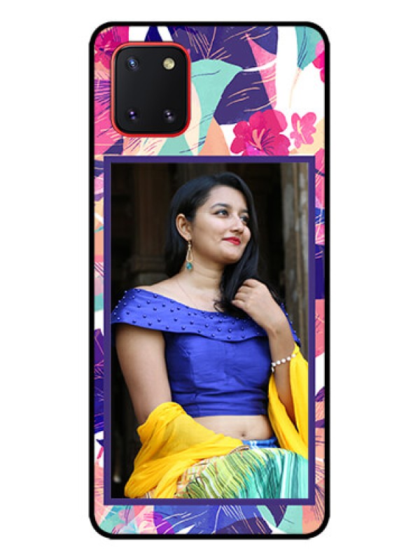 Custom Galaxy Note 10 Lite Custom Metal Phone CaseAbstract Floral Design