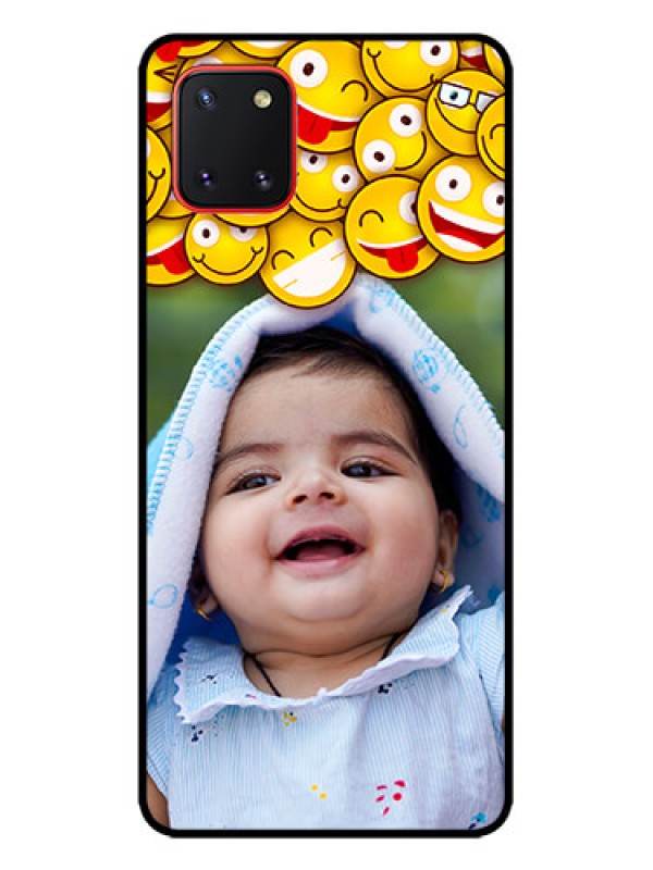 Custom Galaxy Note 10 Lite Custom Metal Phone CaseWith Smiley Emoji Design