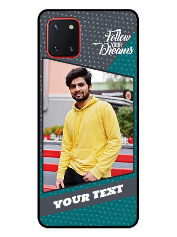 Custom Galaxy Note 10 Lite Custom Metal Phone CaseBackground Pattern Design With Quote