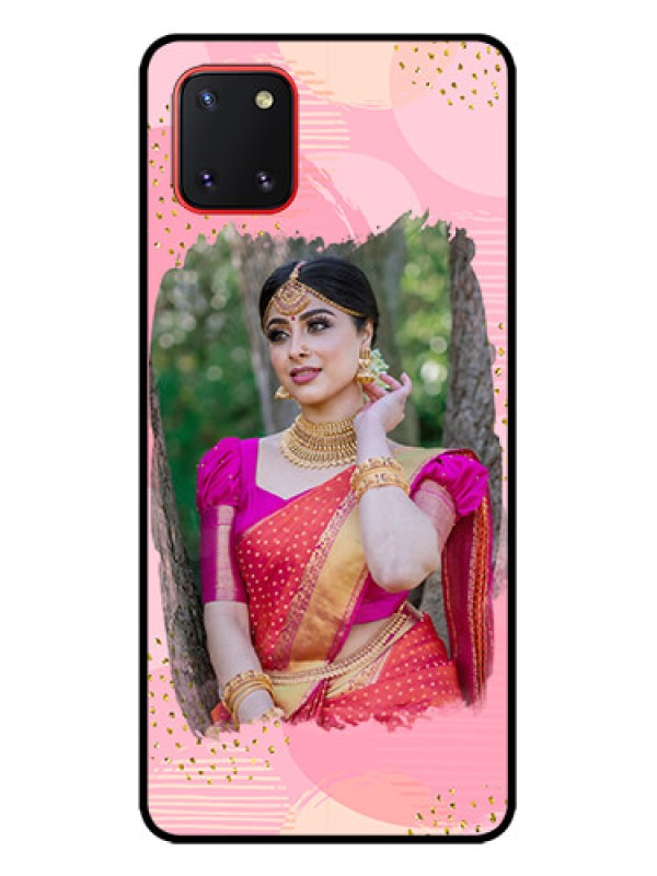 Custom Galaxy Note 10 Lite Custom Metal Phone CaseGold Glitter Splash Design