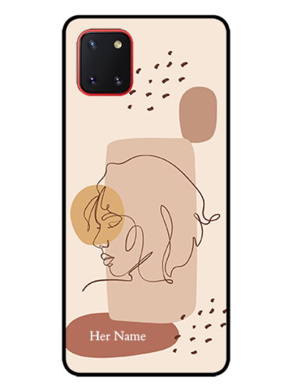 Custom Galaxy Note 10 Lite Custom Metal Phone CaseCalm Woman Line Art Design