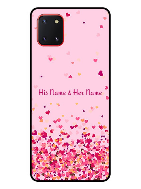 Custom Galaxy Note 10 Lite Custom Metal Phone CaseFloating Hearts Design