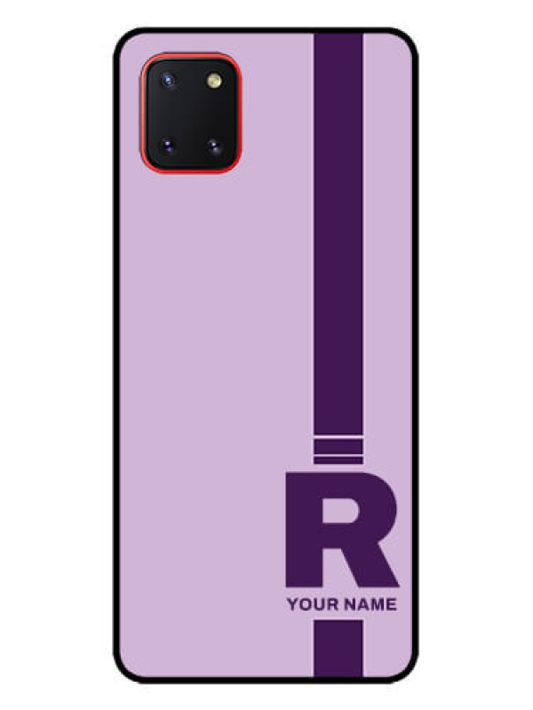 Custom Galaxy Note 10 Lite Custom Metal Phone CaseSimple Dual Tone Stripe With Name Design