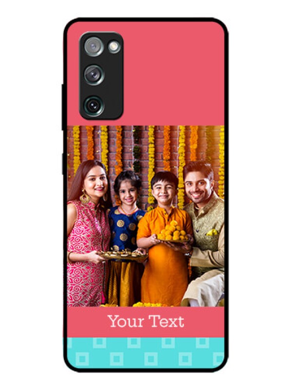 Custom Galaxy S20 FE 5G Custom Metal Phone CasePeach and Blue Color Design