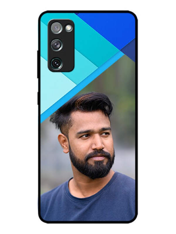 Custom Galaxy S20 FE 5G Custom Metal Phone CaseBlue Pattern Design