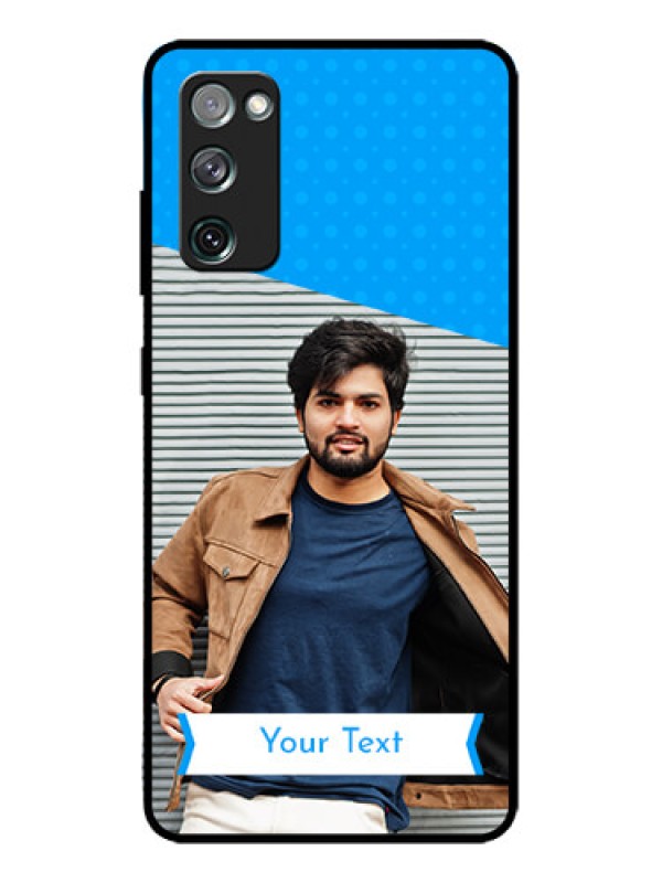 Custom Galaxy S20 FE 5G Custom Metal Phone CaseSimple Blue Color Design