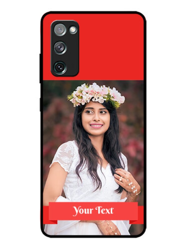 Custom Galaxy S20 FE 5G Custom Metal Phone CaseSimple Red Color Design