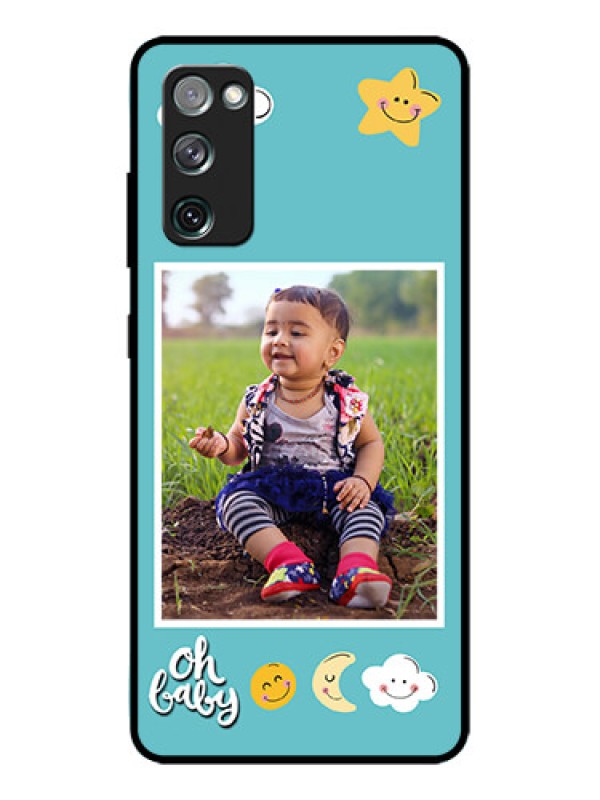 Custom Galaxy S20 FE Custom Metal Phone CaseSmiley Kids Stars Design