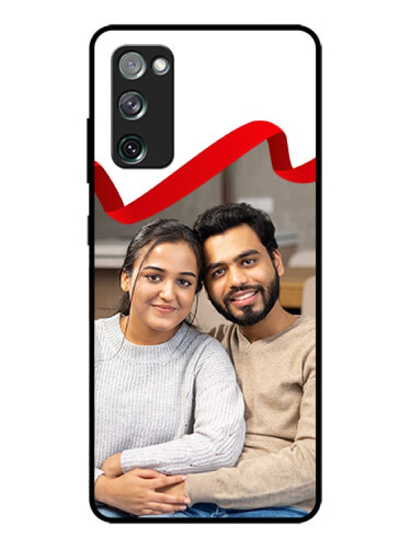 Custom Galaxy S20 FE Custom Metal Phone CaseRed Ribbon Frame Design