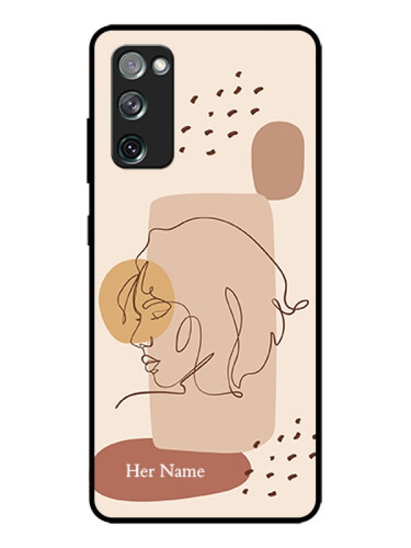Custom Galaxy S20 FE Custom Metal Phone CaseCalm Woman Line Art Design