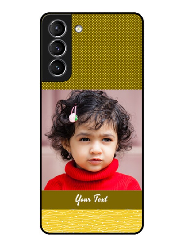 Custom Galaxy S21 Plus Custom Metal Phone Case - Simple Green Color Design