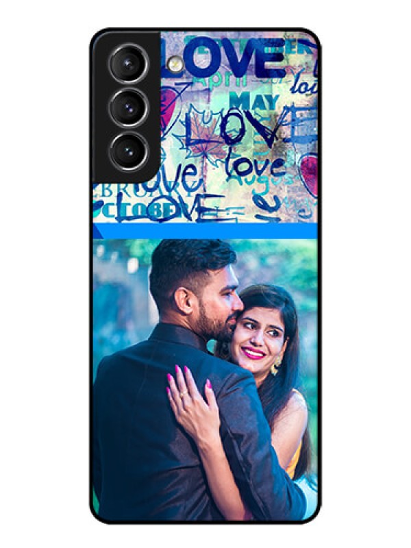Custom Galaxy S21 Plus Custom Metal Phone Case - Colorful Love Design