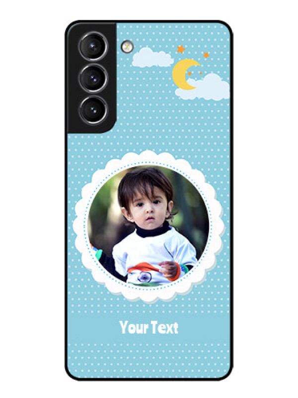 Custom Galaxy S21 Plus Custom Metal Phone Case - Violet Pattern Design