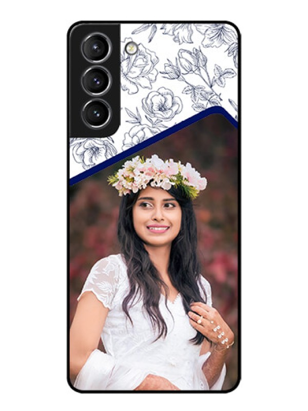 Custom Galaxy S21 Plus Custom Metal Phone Case - Classy Floral Design