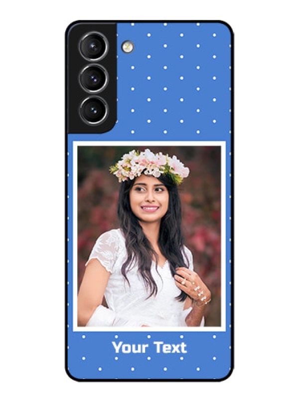 Custom Galaxy S21 Plus Custom Metal Phone Case - Polka Dots Design