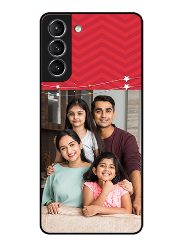 Custom Galaxy S21 Plus Custom Metal Phone Case - Happy Family Design