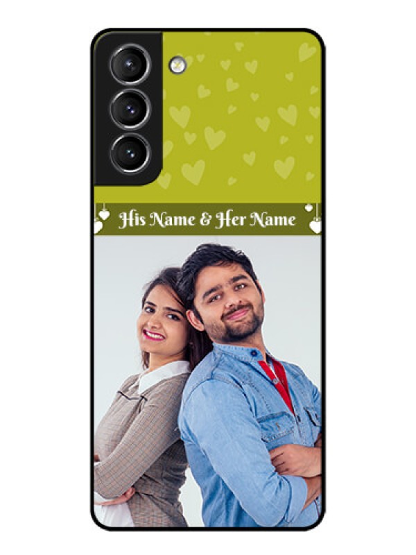 Custom Galaxy S21 Plus Custom Metal Phone Case - You and Me Heart Design