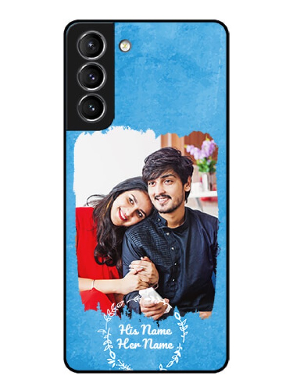 Custom Galaxy S21 Plus Custom Metal Phone Case - Blue Color Vintage Design