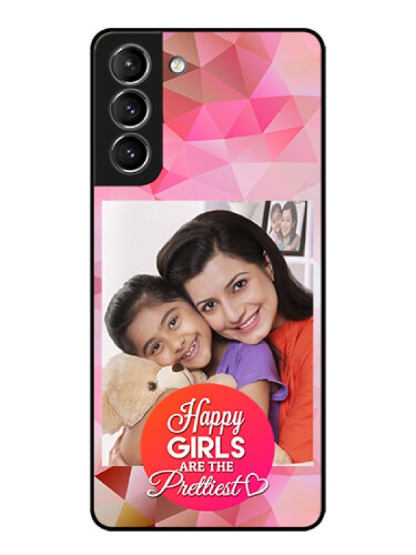 Custom Galaxy S21 Plus Custom Metal Phone Case - Abstract Triangle Design