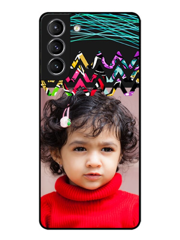 Custom Galaxy S21 Plus Custom Metal Phone Case - Neon Abstract Design