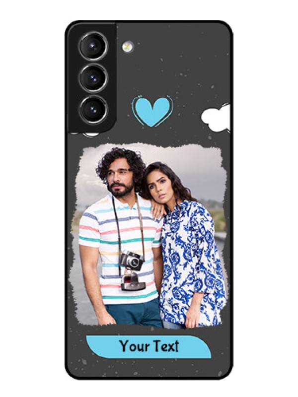 Custom Galaxy S21 Plus Custom Metal Phone Case - Splashes With Love Doodles Design