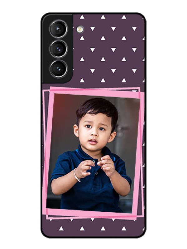 Custom Galaxy S21 Plus Custom Metal Phone Case - Triangle Pattern Dotted Design