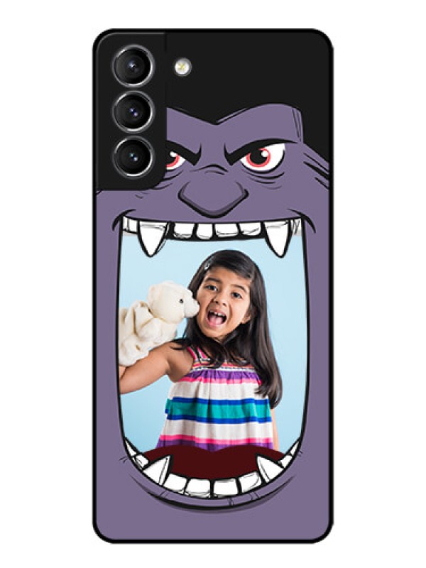 Custom Galaxy S21 Plus Custom Metal Phone Case - Angry Monster Design