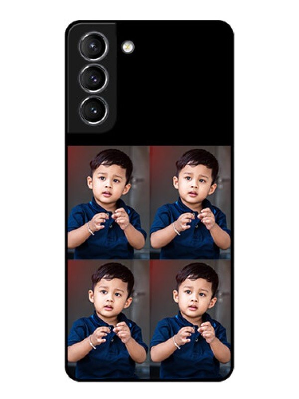 Custom Galaxy S21 Plus Custom Metal Phone Case - 4 Image Holder Design