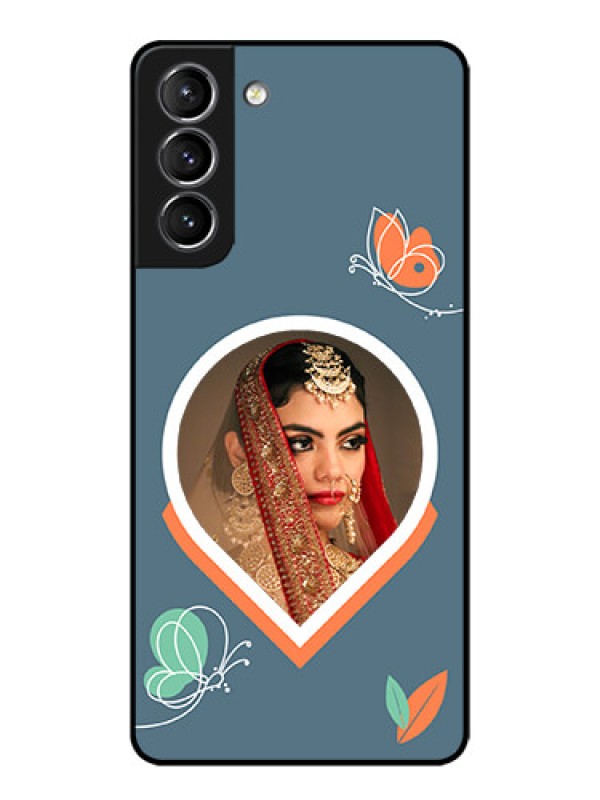 Custom Galaxy S21 Plus Custom Metal Phone Case - Droplet Butterflies Design