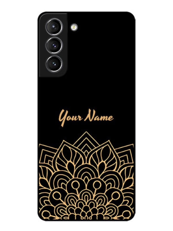 Custom Galaxy S21 Plus Custom Metal Phone Case - Golden Mandala Design