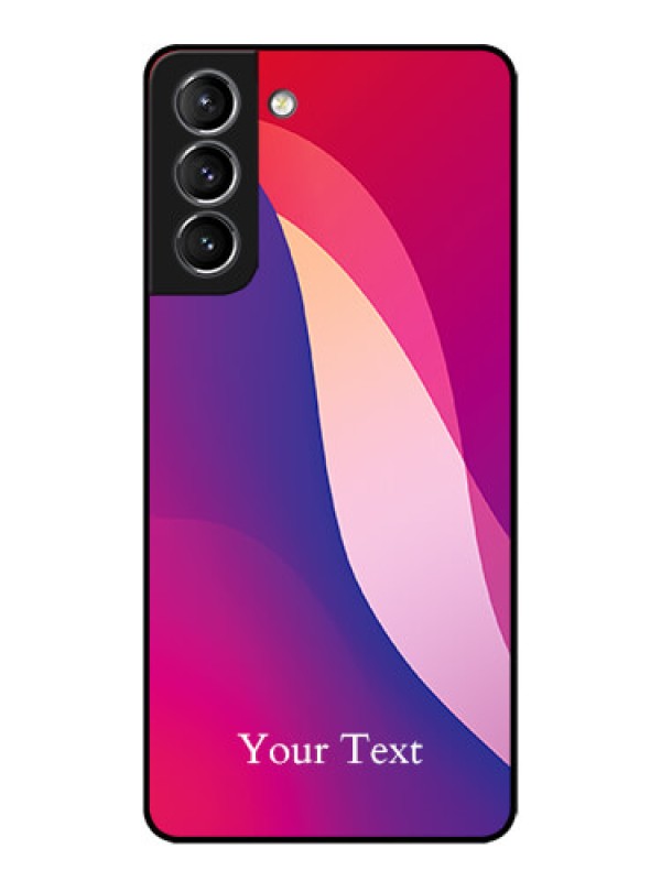 Custom Galaxy S21 Plus Custom Metal Phone Case - Digital Abstract Overlap Design