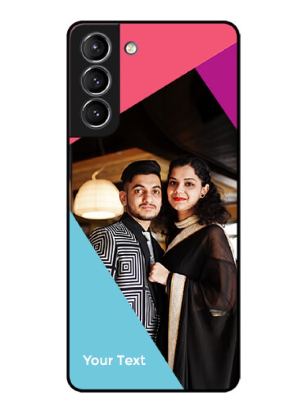 Custom Galaxy S21 Plus Custom Metal Phone Case - Stacked Triple Colour Design