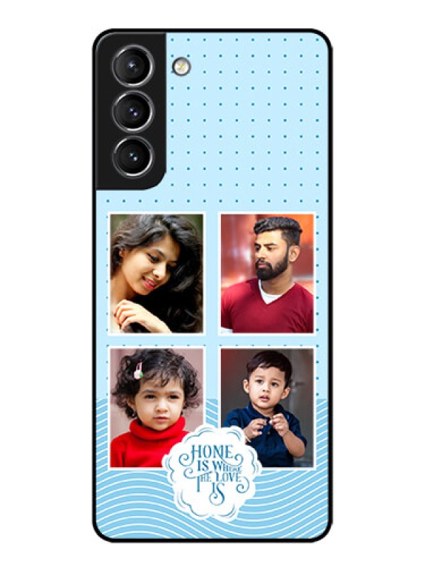 Custom Galaxy S21 Plus Custom Metal Phone Case - Cute Love Quote With 4 Pic Upload Design